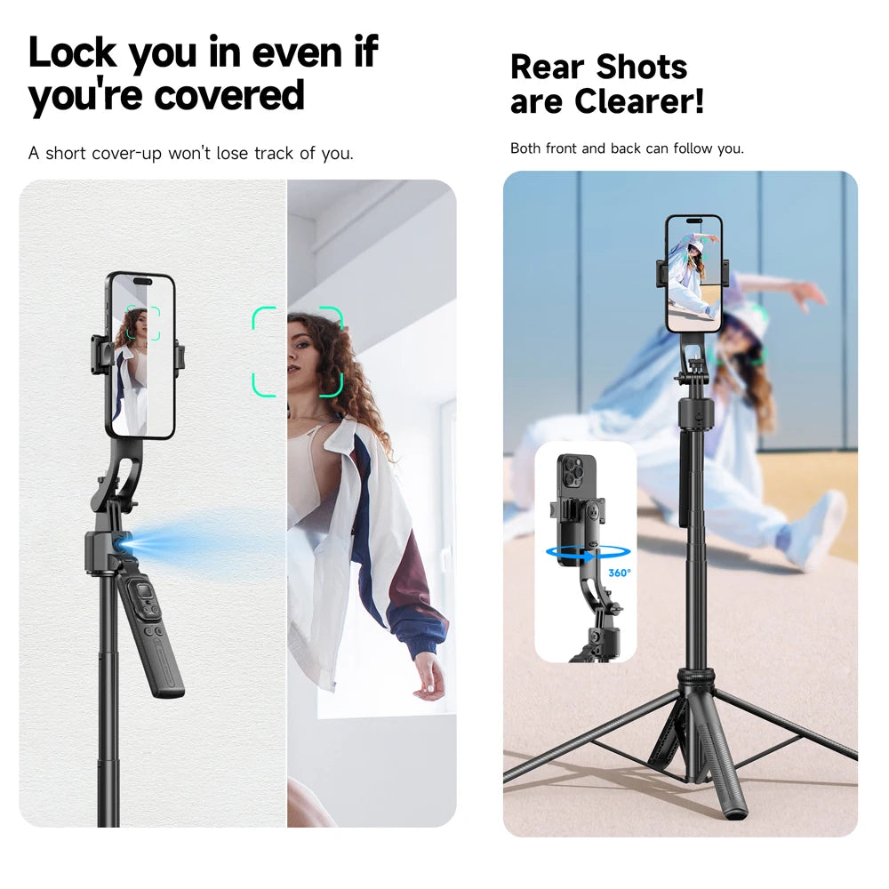 AI Face-Tracking Gimbal Selfie Stick Tripod