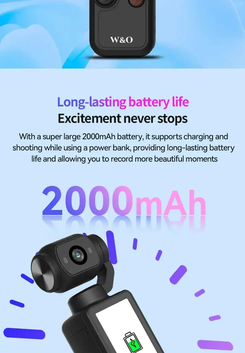 4K Pocket Action Camera with 3-Axis Gimbal