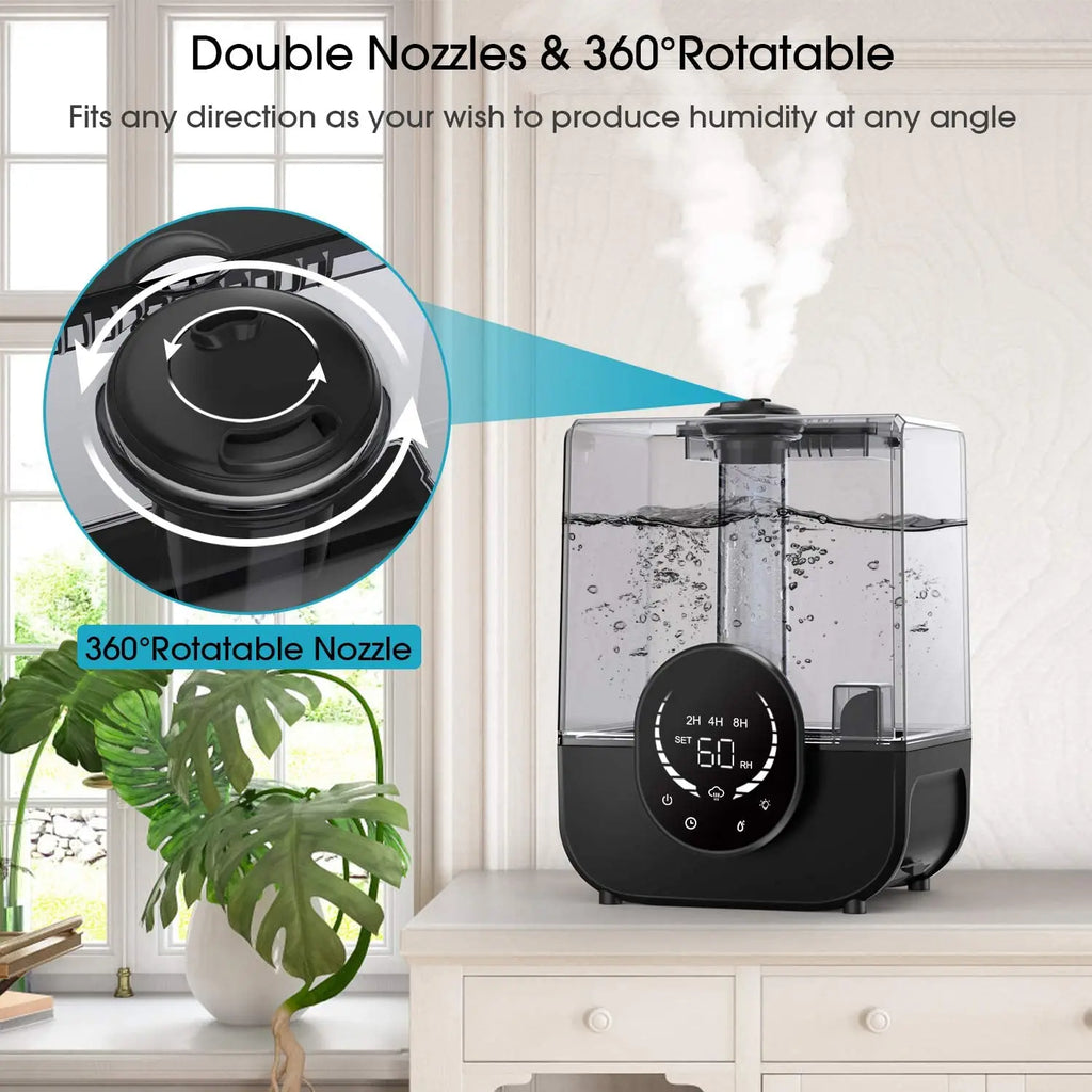 Smart 3-Gear Humidifier with Timer 20W Power, 200m³/h Spray, Large Tank, Quiet 40dB for Home/Office