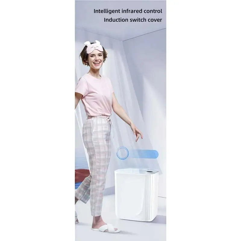 Smart Sensor Automatic Trash Can with Display Screen Type-C Charging Induction Waste Bin for Kitchen Bathroom Bedroom Smart Home