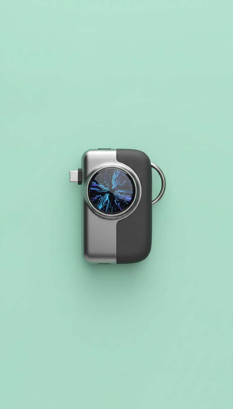 Compact Tech Keychain Device
